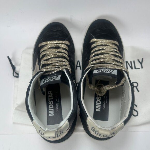 Golden Goose Mid Star platinum Black Women Sneakers Size 37 US7 - Picture 3 of 15